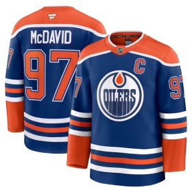 Edmonton Oilers Fanatics Premium Connor McDavid 2024-25 Heim Blau Trikot - Herren